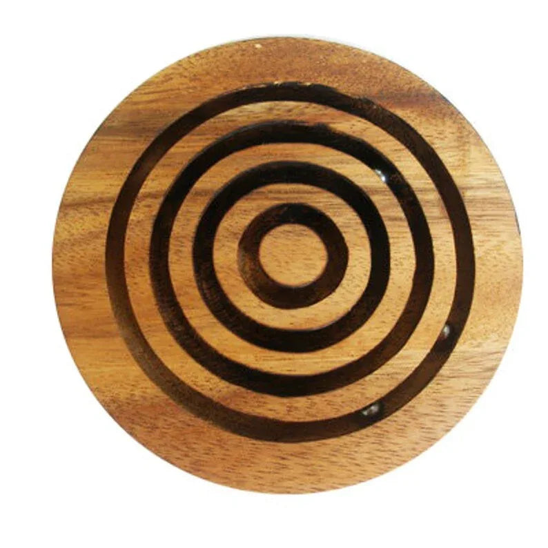 Marble run brain teaser puzzle, wood, handmade 3D puzzle-get all 3 marbles together - Mekamart Australia