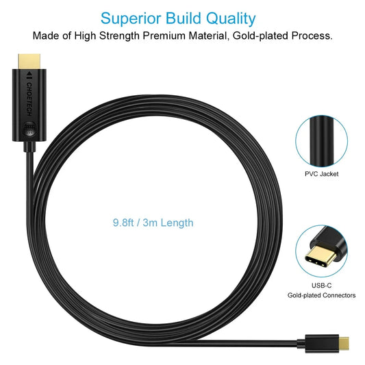 CHOETECH XCH-0030 USB-C To HDMI Cable 3M - Mekamart Australia