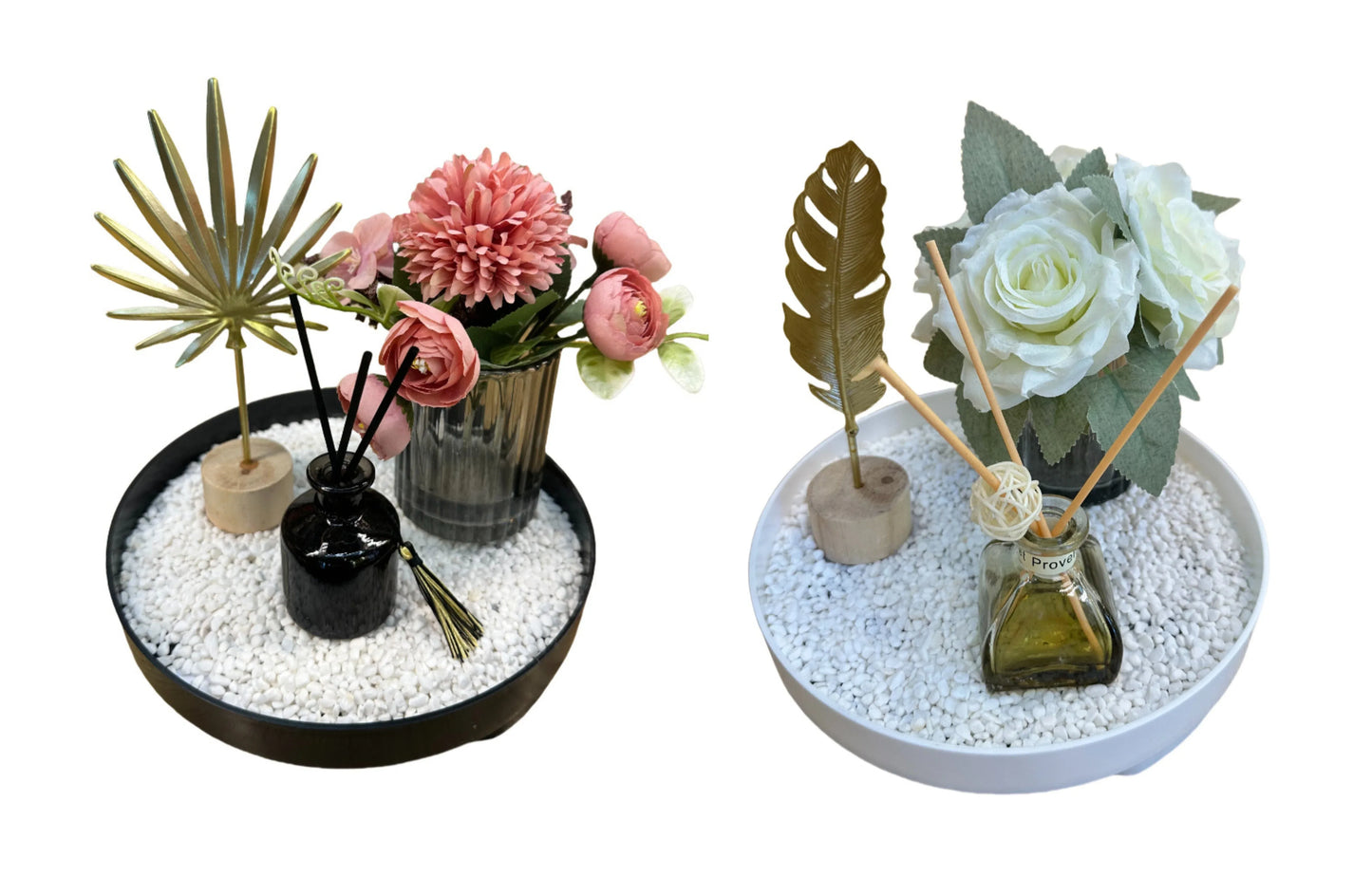 Bloom Flower Tray & Fragrance Diffuser Set - Black - Mekamart Australia