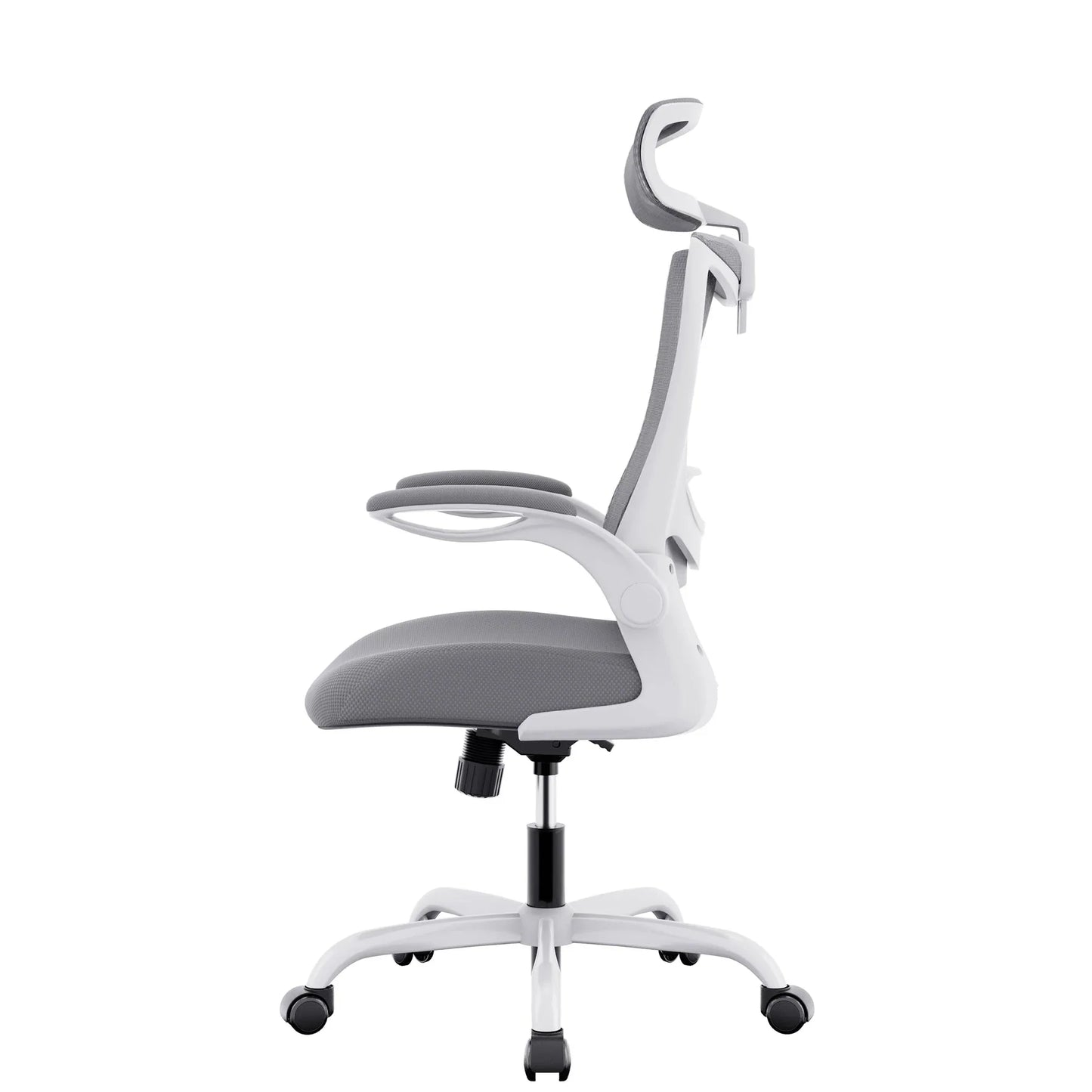 MONA Ergonomic High Back Flipped Armrest Task Chair In Grey - Mekamart Australia
