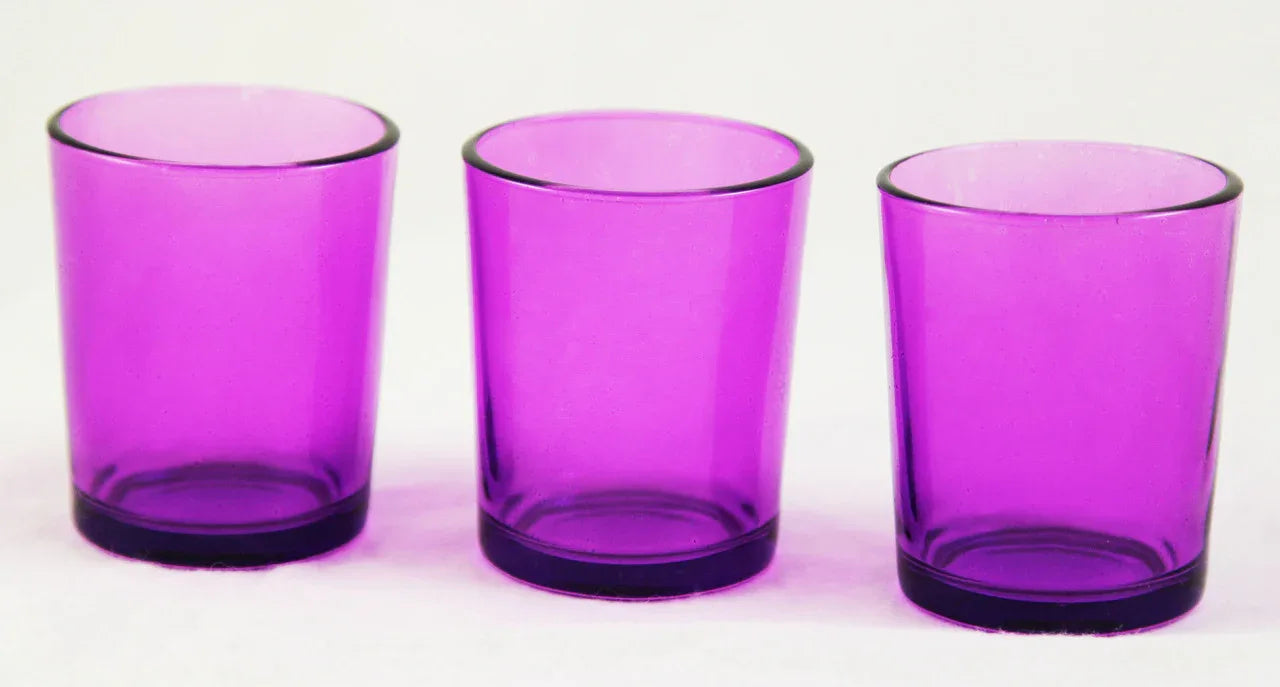 40 Pack Purple Glass Votive Tealight Candle Holders House Party Centerpiece Xmas Wedding Decor Glass Candlestick Party Decorations Bridal Valentines Event - Mekamart Australia