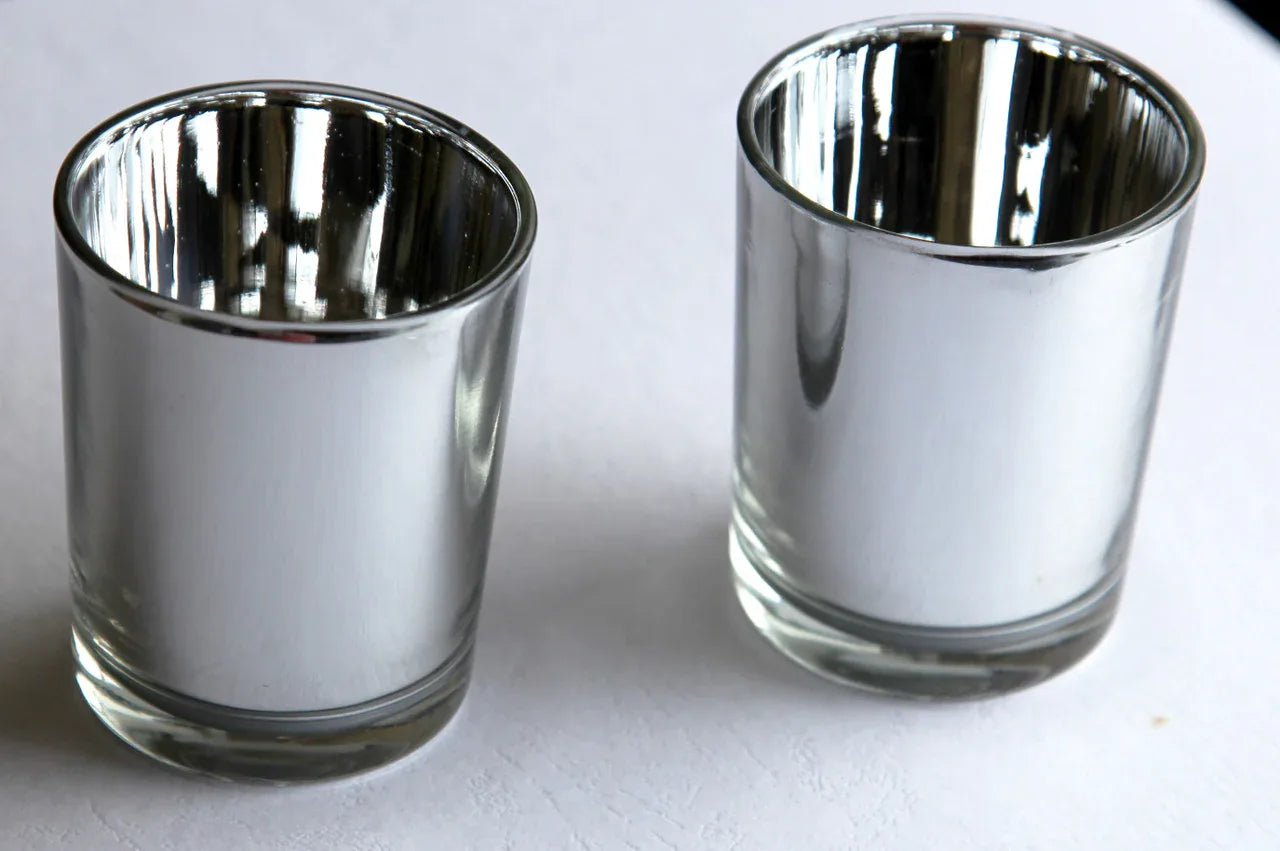10 Pack Silver Mercury Glass Votive Candle Holders Set For Wedding, Bridal And Baby Shower, Party Function or Home Decor - Mekamart Australia