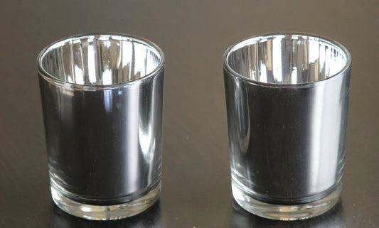 20 Pack Silver Mercury Glass Votive Candle Holders Set For Wedding, Bridal And Baby Shower, Party Function or Home Decor - Mekamart Australia