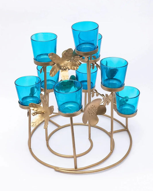 10 Pack Turquoise Glass Votive Tealight Candle Holders House Party Centerpiece Xmas Wedding Decor Glass Candlestick Party Decorations Bridal Baby Shower Event - Mekamart Australia