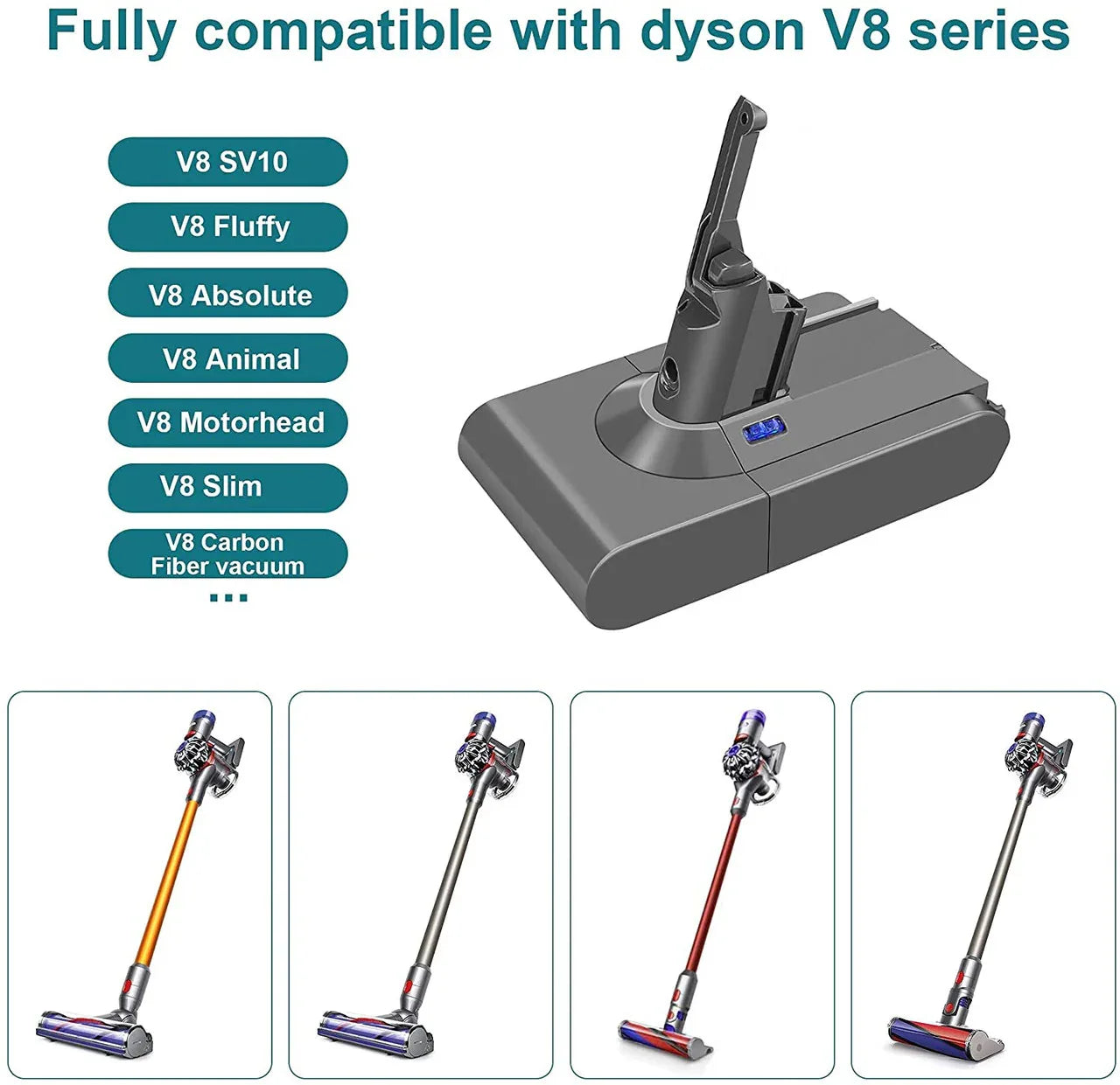 Battery for all Dyson V8 SV10 vacuum cleaners - Mekamart Australia