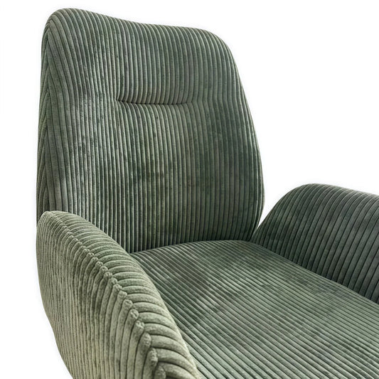 Dining Chair Linen Fabric Upholstered Seat Powder Coated Iron Legs - Mekamart Australia