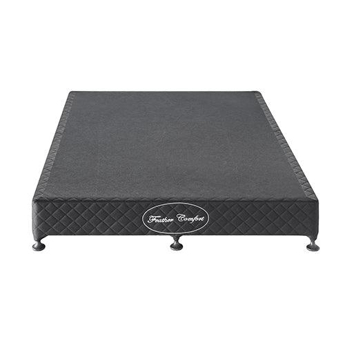 Mattress Base Ensemble Queen Size Solid Wooden Slat in Black with Removable Cover - Mekamart Australia