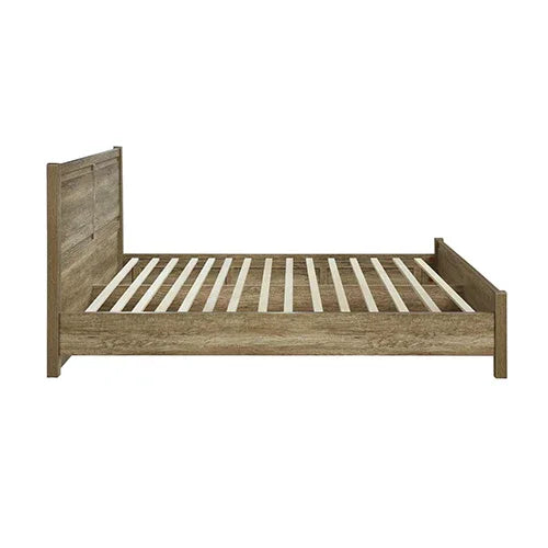 King Size Bed Frame Natural Wood like MDF in Oak Colour - Mekamart Australia