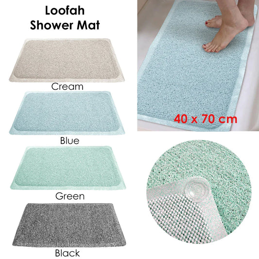 Loofah Shower Mat Black - Mekamart Australia