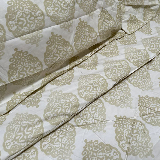 Hotel Living 3 Pce Light Weight Comforter Set Queen/King Ultimo Light Gold - Mekamart Australia