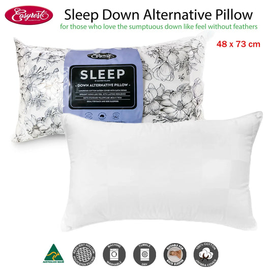 Easyrest Sleep Down Alternative Standard Pillow Suits Back Sleeper - Mekamart Australia
