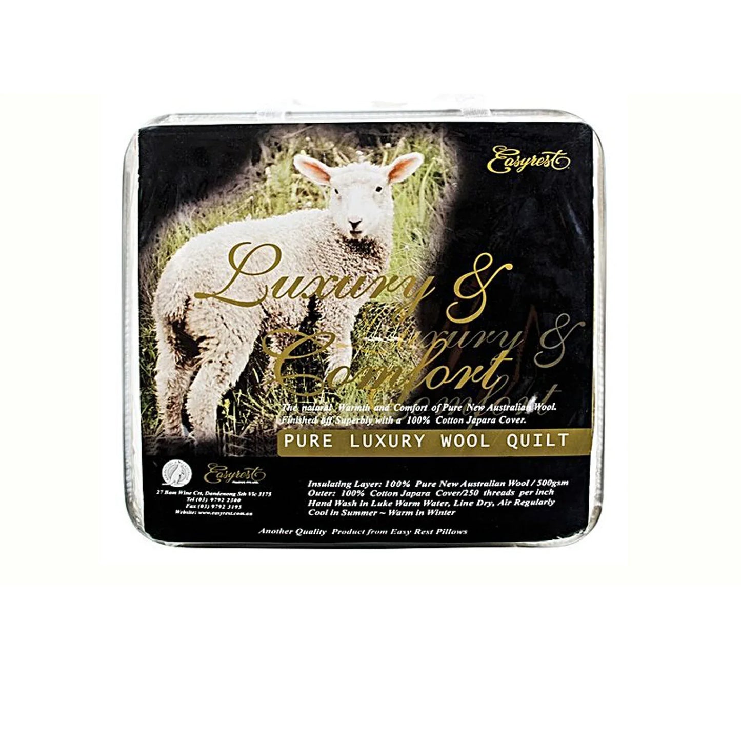 Easyrest 500GSM Winter Weight Australian Made Washable Wool Quilt Double - Mekamart Australia