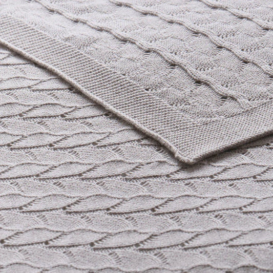Little Gem Lyla Grey Cotton Baby Blanket 75 x 100 cm - Mekamart Australia