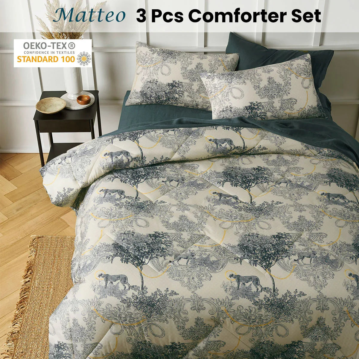 Big Sleep 3 Piece Matteo Comforter Set Queen - Mekamart Australia