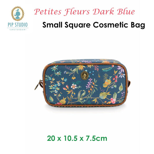 PIP Studio Petites Fleurs Dark Blue Small Square Cosmetic Bag - Mekamart Australia