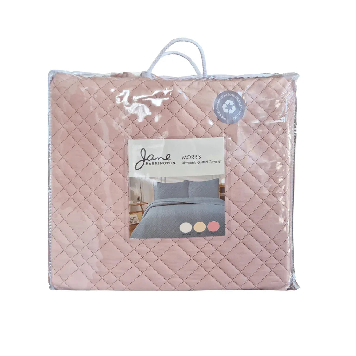 Jane Barrington Morris Blush Ultrasonic Embossed Lightly Quilted Reversible Coverlet Set King - Mekamart Australia