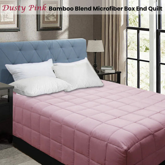 Shangri La Bamboo Blend Microfiber Box End Quilt Dusty Pink Single - Mekamart Australia