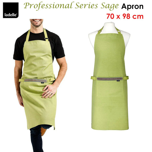 Ladelle Professional Series Sage Cotton Apron - Mekamart Australia