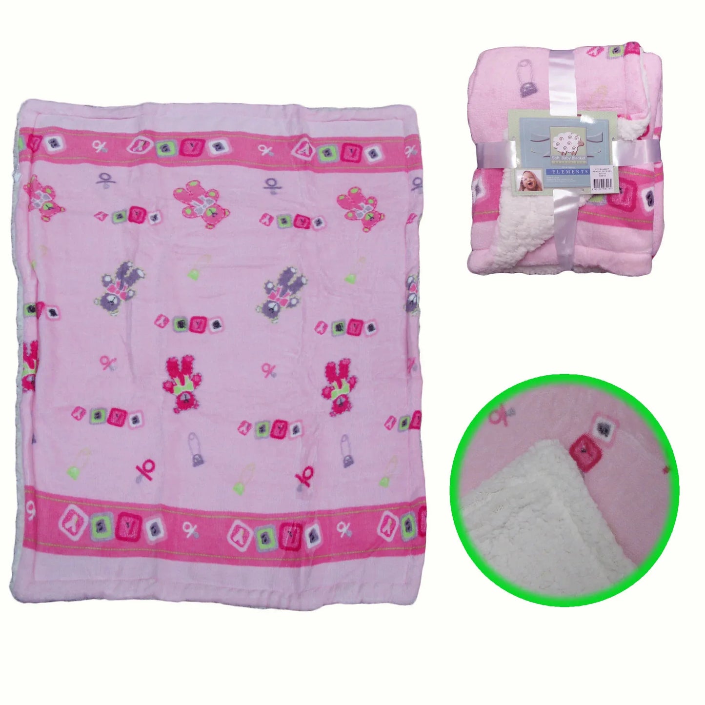 Elements Soft Coral Fleece Baby Blanket 80 x 100 cm -Pink - Mekamart Australia