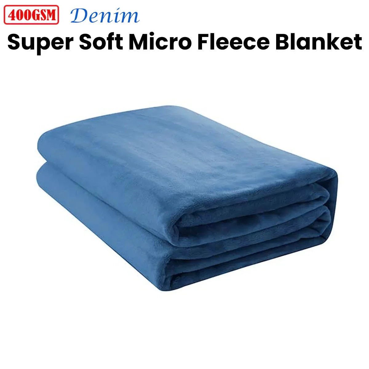 Jason 400GSM Super Soft Micro Fleece Blanket Denim Double - Mekamart Australia