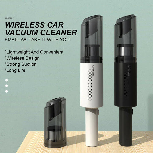 Wireless Charge 6000Pa Suction Powerful Portable Car Vacuum Cleaner Home Duster(White) - Mekamart Australia