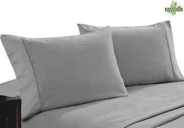400 thread count bamboo cotton twin pack pillowcase silver - Mekamart Australia