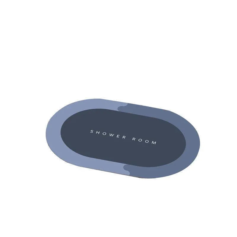 40*60CM Super Absorbent Floor Mat Soft Quick-Drying Non-Slip Diatom Mud Bath - Grey-Oval - Mekamart Australia