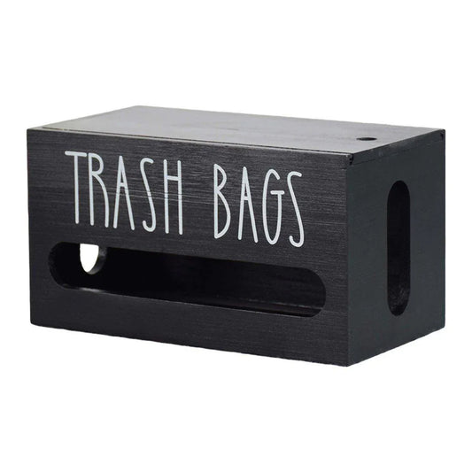 Wooden Plastic Bag Storage Box Hanging Rubbish Bag Organizer Extractable Tissue - Mekamart Australia