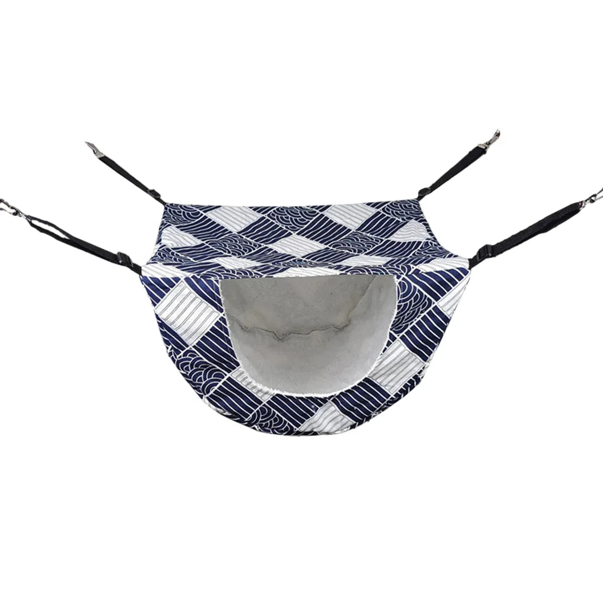 Cat Hammock Hanging Bed Cage Nest Soft Pet House Basket Cat Sleeping Supplies - Sea Blue Checkered - Mekamart Australia