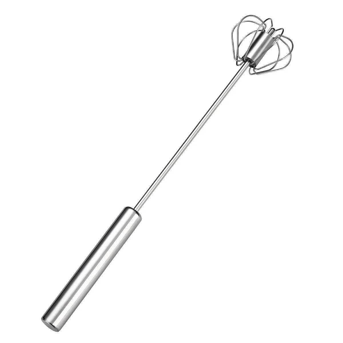 Stainless Steel Semi-Automatic Egg Beater Hand Pressed Kitchen Baking Tool - 10 Inch - Mekamart Australia