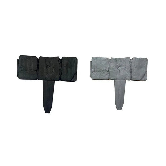 20pcs Garden Fence Edging Plastic Lawn Border for Outdoor Yard Flower Bed - Black - Mekamart Australia