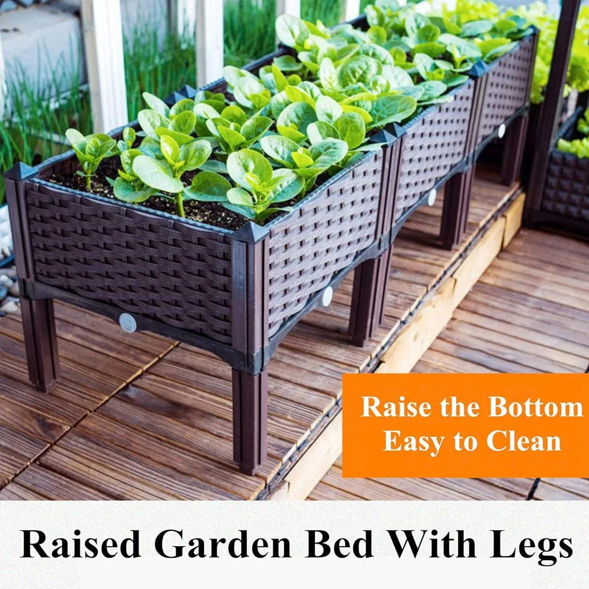 Outdoor Rectangular Balcony Vegetable Planter Box Garden Flower Planting - Mekamart Australia