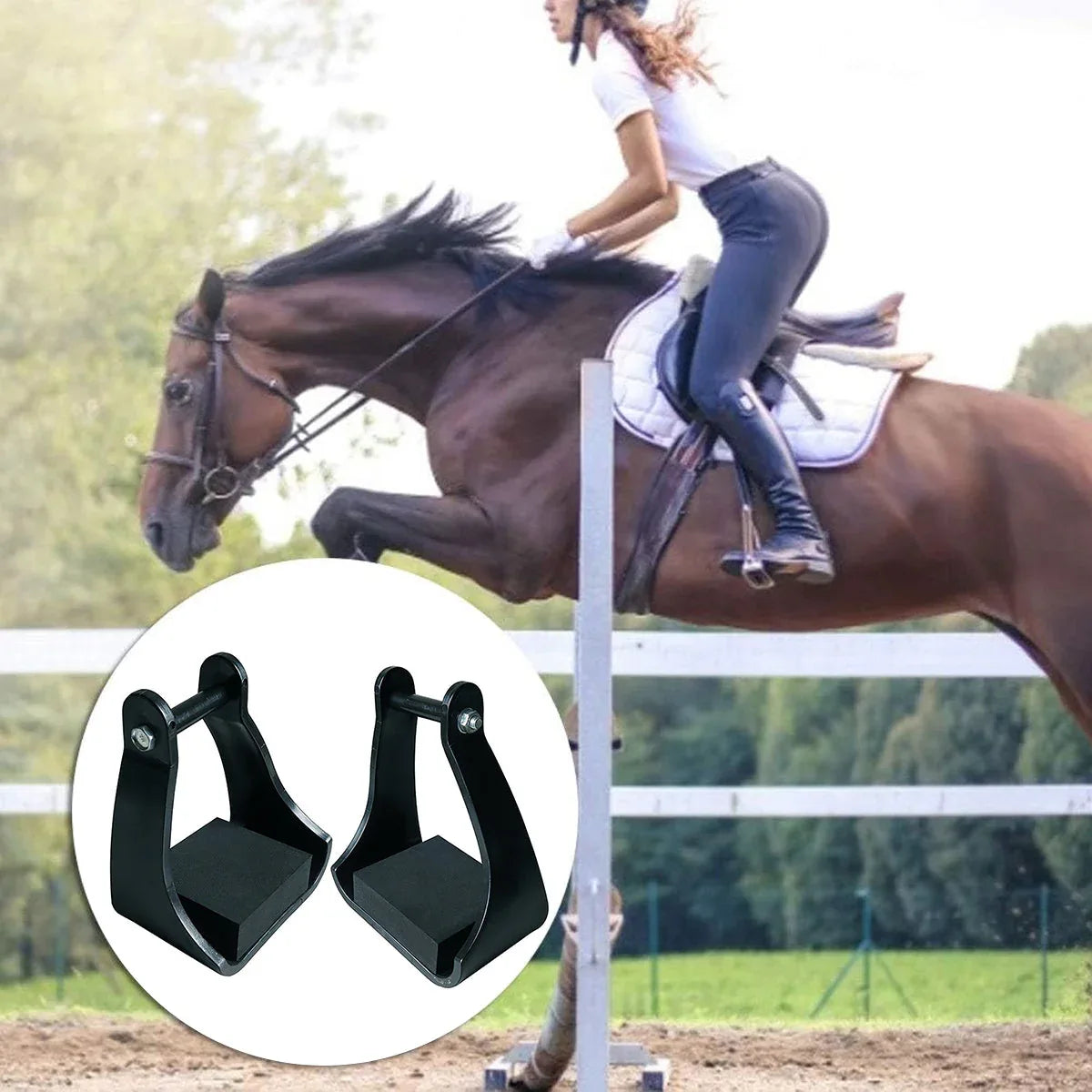 2pcs Plastic Stirrups Adjustable Horse Riding Equestrian Training Stable Riding - Mekamart Australia