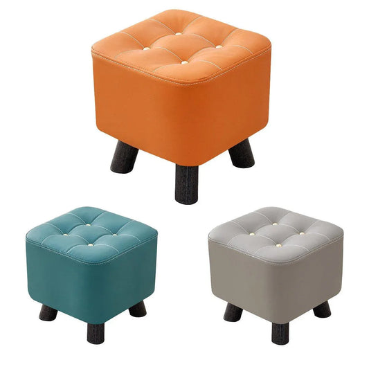 Small Stool Household Sofa Stool Shoes Changing Low Seat for Bedroom and Living - Orange - Mekamart Australia