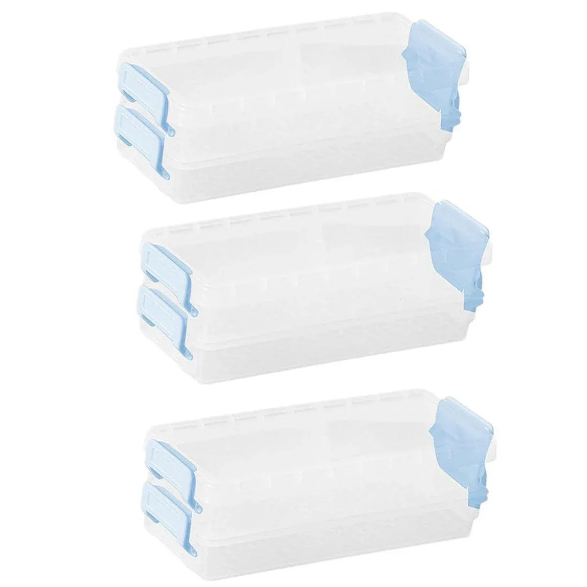 3PCS Clear Plastic Desktop Storage Box 2 Layer Holder DIY Stationery Pencil Case - Grey - Mekamart Australia