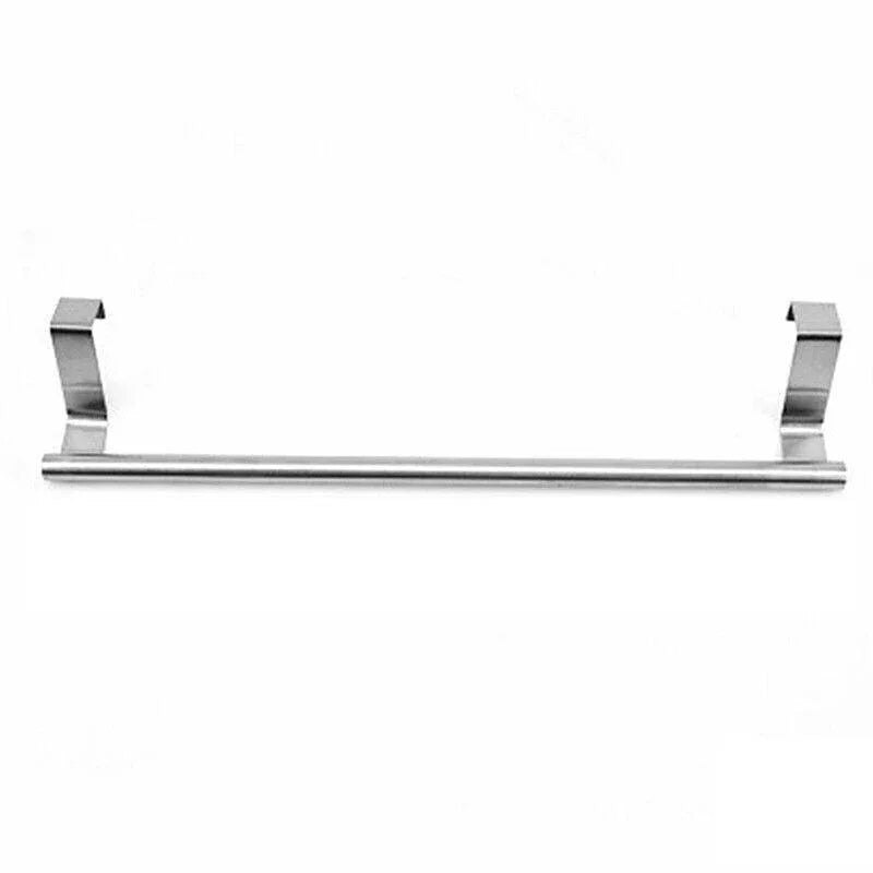 Stainless Steel Over Door Towel Rack Cupboard Hanging Rail for Kitchen Bathroom - 23.7CM - Mekamart Australia