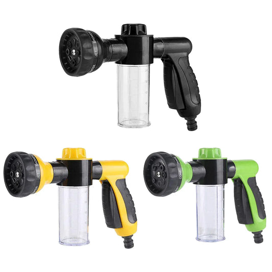 Washing Nozzle Plant Pet Hose 8-Mode Garden Car Water Foam Sprayer Soap Dispenser - Green - Mekamart Australia