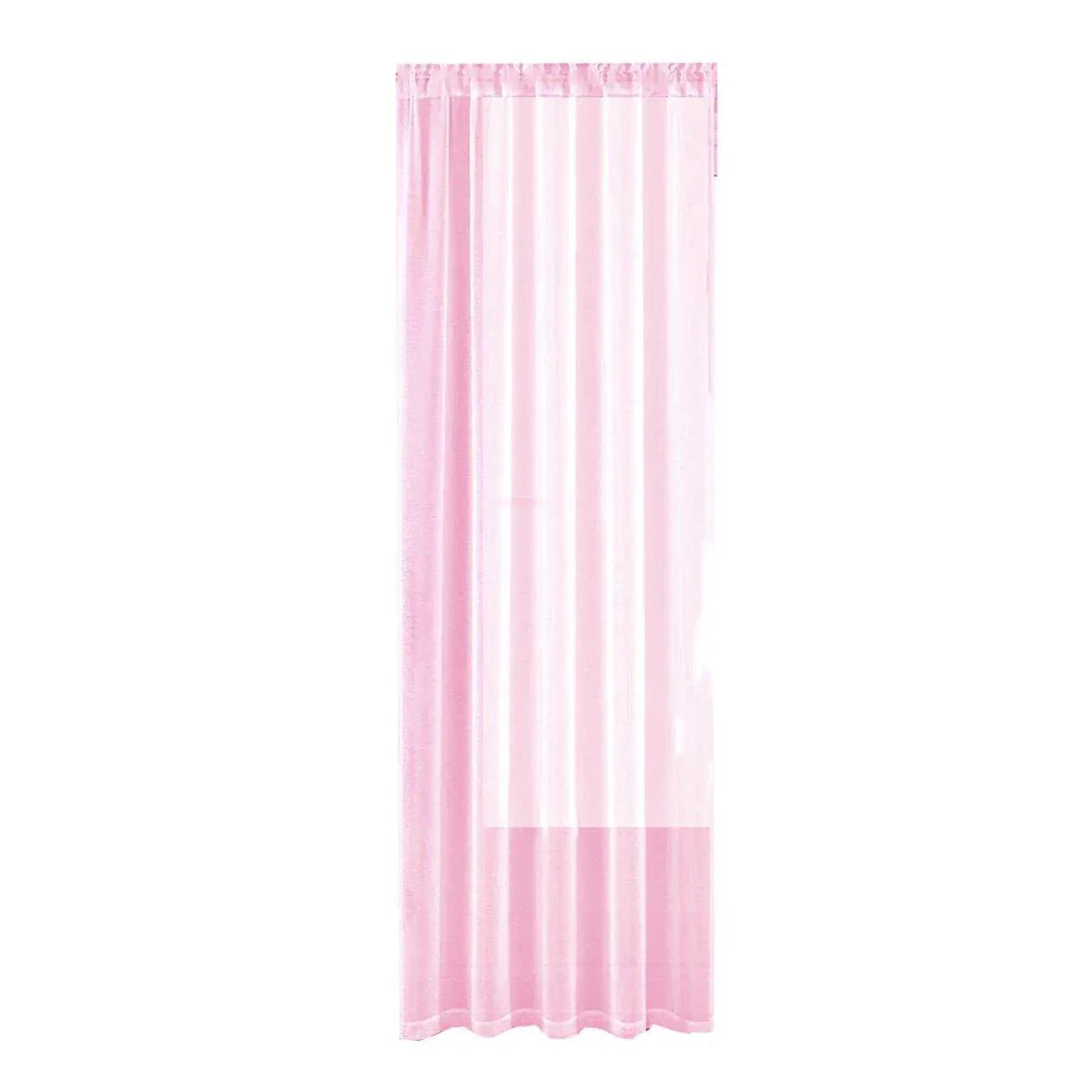 Sheer Voile Curtains Rod Pocket Window Panel for Bedroom 140cm x 230cm Drapes - Black - Mekamart Australia