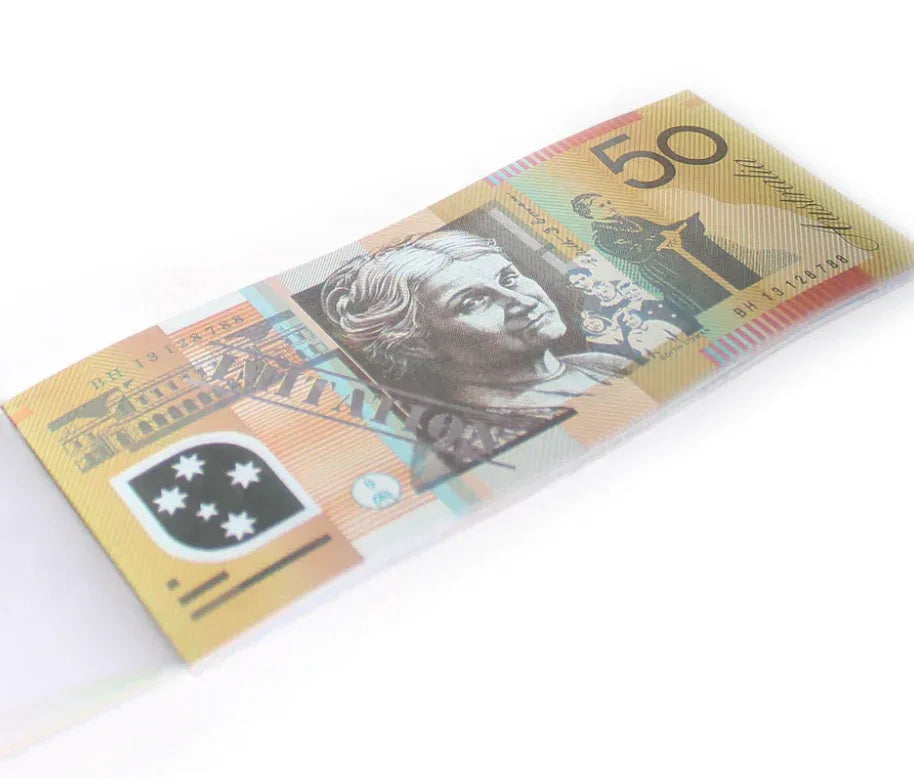 50 Dollar Australian Souvenir Note Pad Fake AUD Money - 1 Pack of 50 Sheets - Mekamart Australia