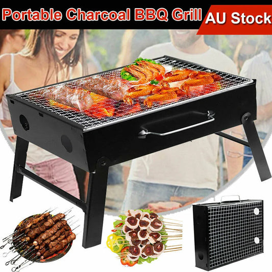 Outdoor Camping Portable & Foldable Charcoal BBQ Grill Hibachi Picnic Barbecue - Mekamart Australia