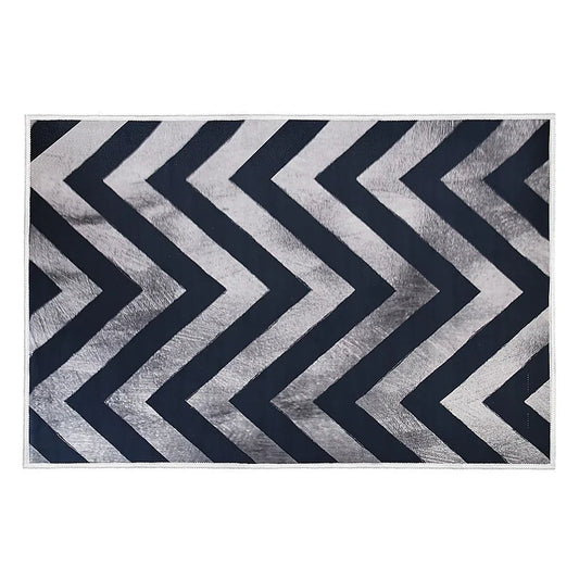 200x300cm Large Floor Blue Chevron Stripes Rug – Modern Area Carpet for Bedroom & Lounge - Mekamart Australia