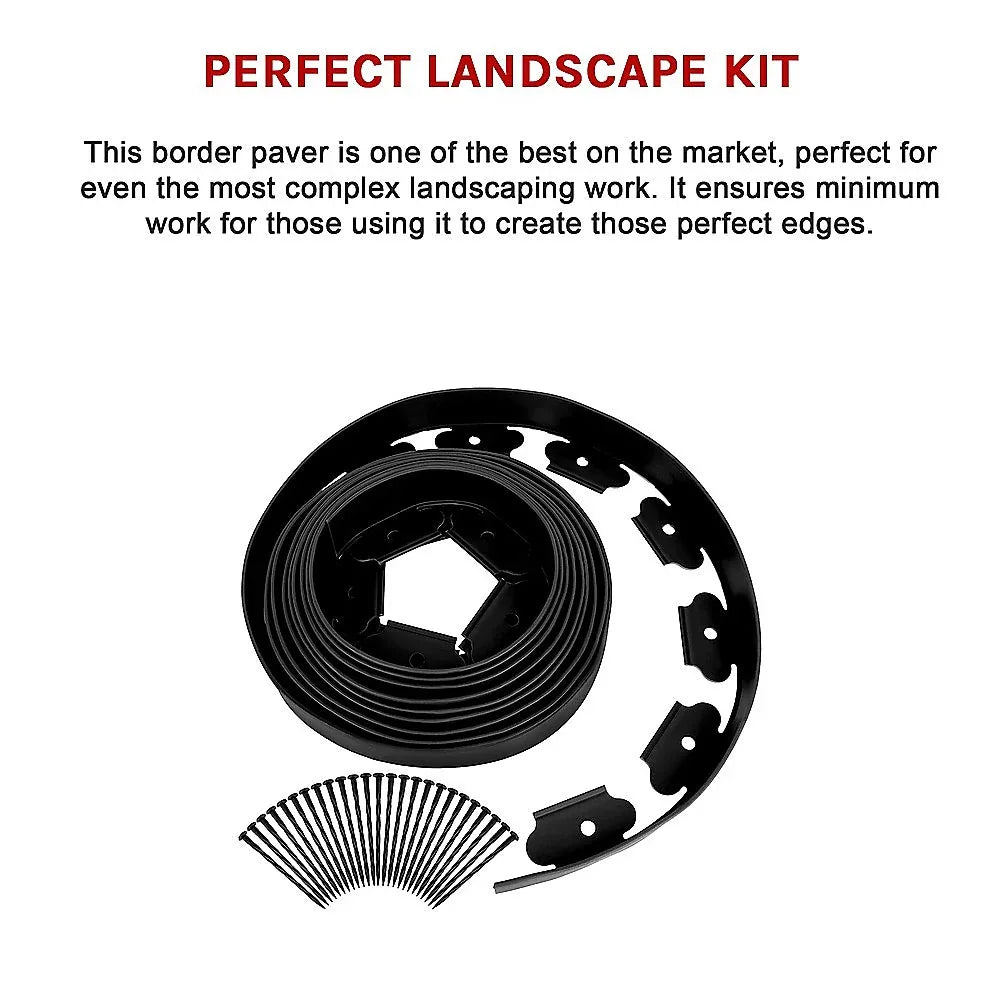 Landscape No Dig Lawn Garden Edging Kit 10m Flexible Durable Border Paver - Mekamart Australia