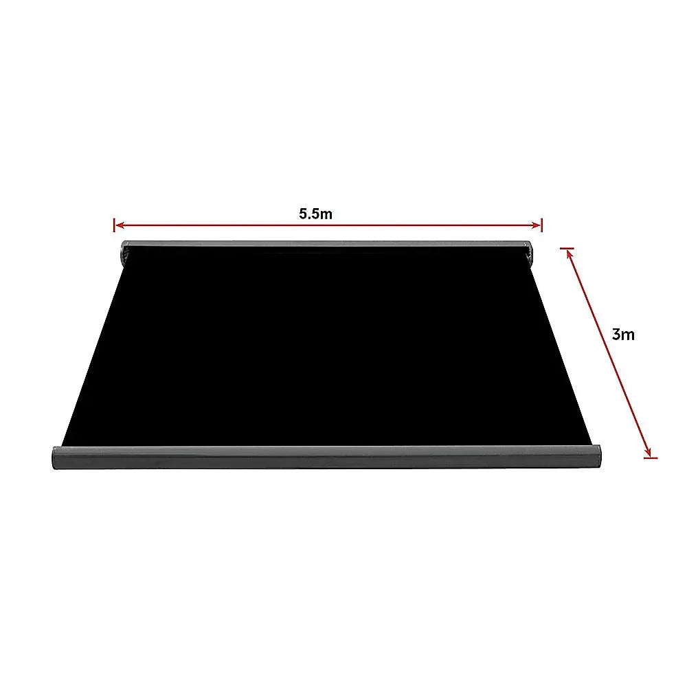 5.5m x 3.0m Retractable Folding Arm Awning Heavy Duty Full Cassette Motorised - Mekamart Australia