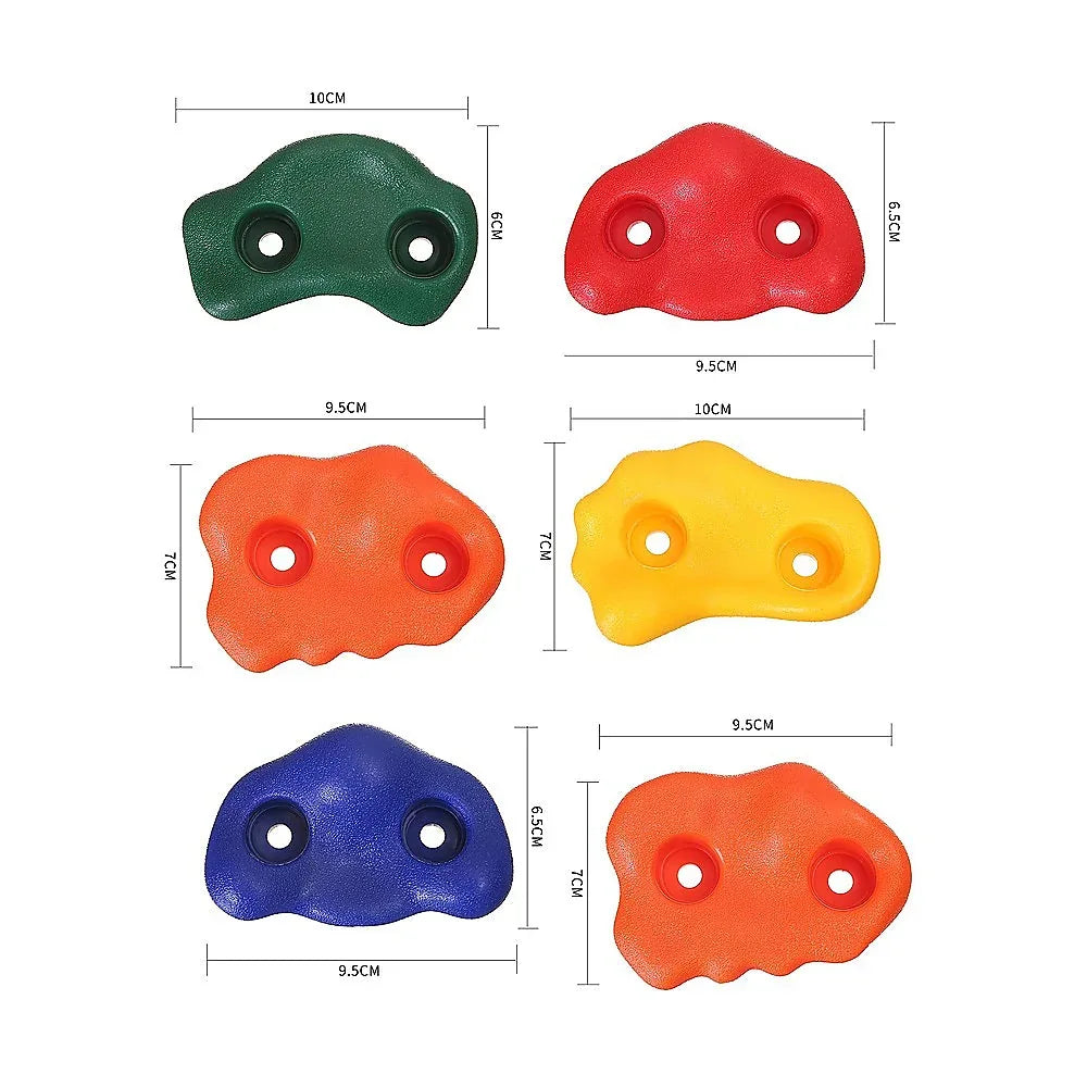 Jungle Gym Rock Climbing Holds Kids Wall Mounting Hardware Knotted Rope 25 Handles Playground - Mekamart Australia