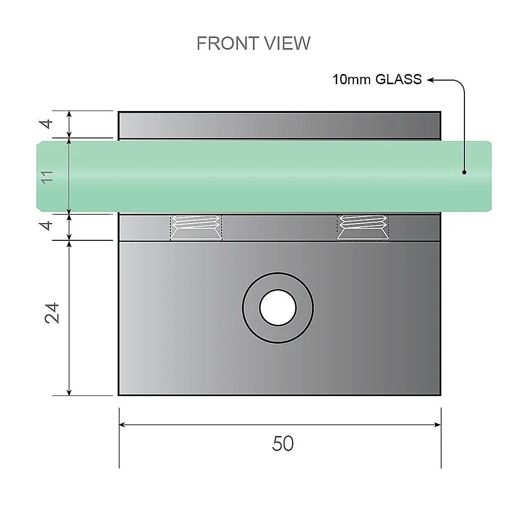 Glass-to-wall/floor Shower Screen F-bracket in Gunmetal - Mekamart Australia