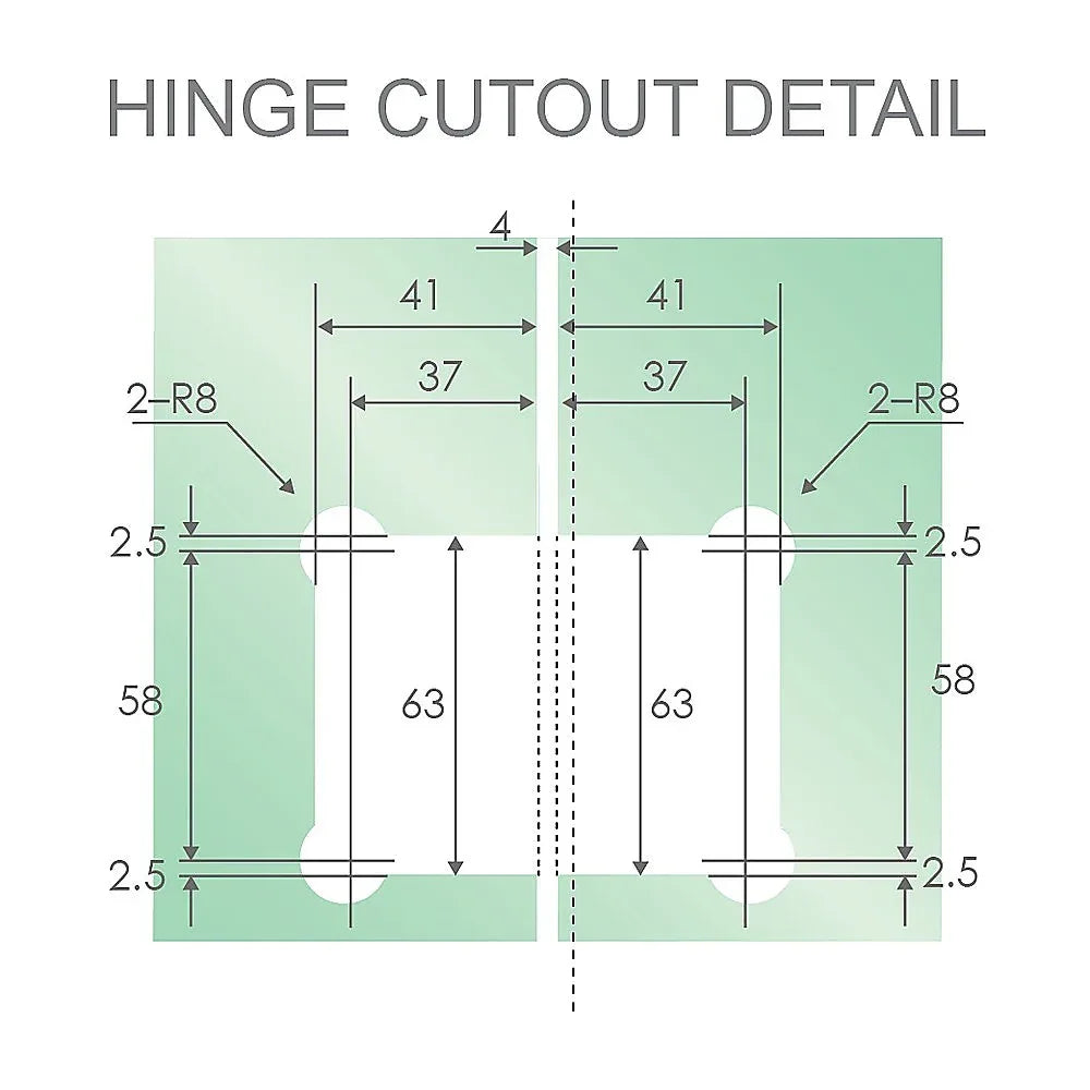 135° Glass-to-Glass Stainless steel Square Shower Hinge in White - Mekamart Australia