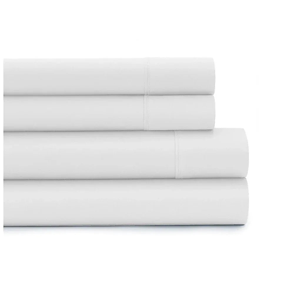 Double Bed Sheet Set – 1800 Series Microfiber, Deep Pocket, Soft & Breathable, White - Mekamart Australia
