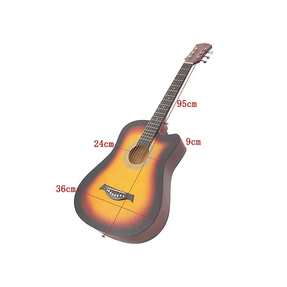 38" Full Size Acoustic Guitar – Beginner Wooden Guitar for Adults & Teens - Mekamart Australia