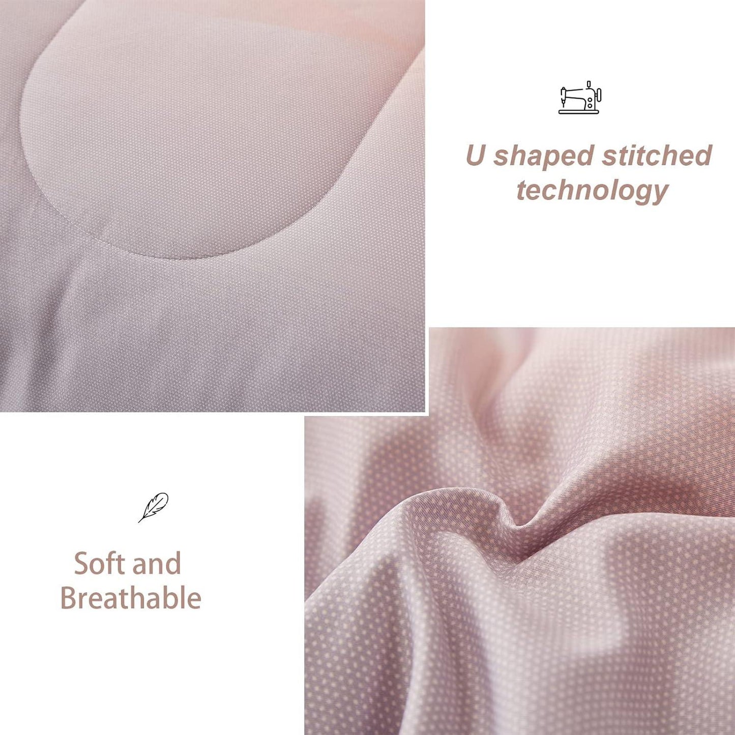 Girls Comforter Set, King Size, Ombre Blue Pink Rainbow 3-Piece Bedding Collection - Mekamart Australia