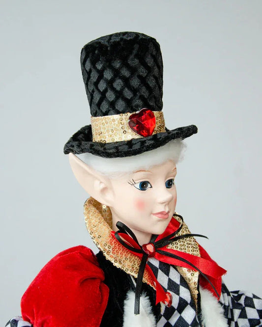 LUXURY CHRISTMAS CAROLLER ELF BLACK/RED 65CM - Mekamart Australia